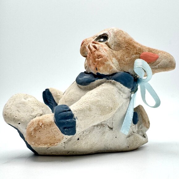 Dreamsicles Easter Rabbit Bunny Cast Art Signed Kristin Handpainted Ceramic Vtg - Picture 9 of 9